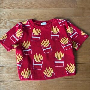 Red French Fry Pattern Shirt